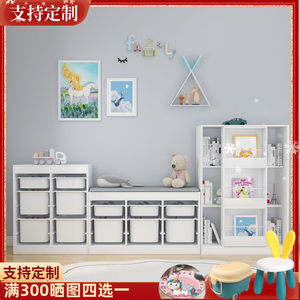 
Baby and children's room toy storage cabinet sorting cabinet solid wood storage rack large capacity living room storage rack home use