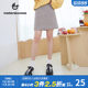 Metersbon woolen skirt for women sweet checker spring and autumn fashion commuting high street ladies loose skirt