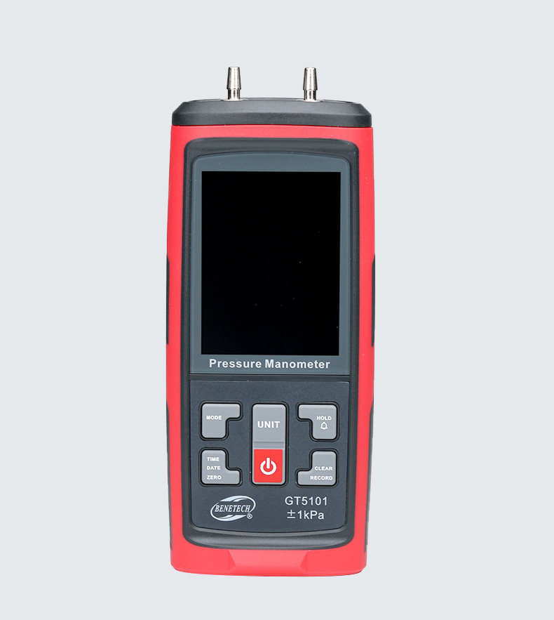 Manometro Digitale Differenziale HT-1890 - Misuratore Di Pressione Con 11 Unità, Display Retroilluminato E Funzione MAX/MIN/AVG