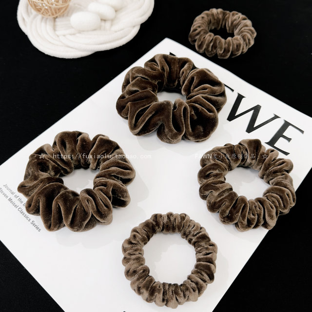 Ball head silk velvet large intestine hair tie for women, high-end, western and fashionable 2025 new style hair rope