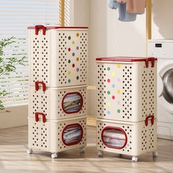 Large Capacity Dirty Laundry Basket for Home Use, Foldable Laundry Hamper for Bathroom, Stylish Dirty Clothes Storage Basket with Wheels