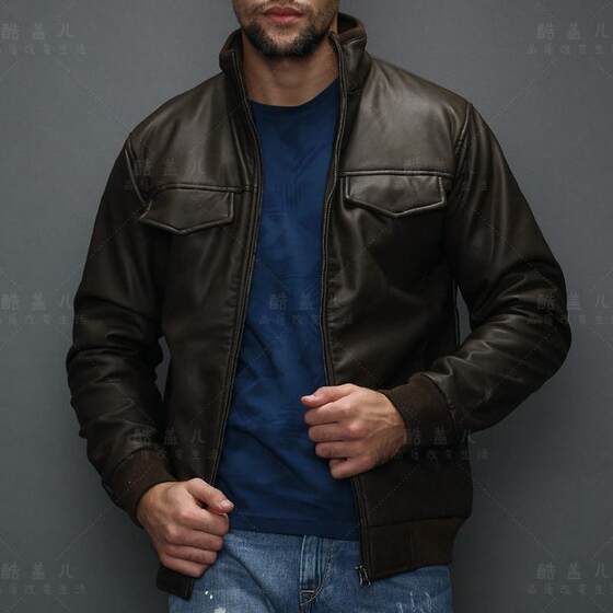 235 magnesium gold! Tough guys come directly! High-end men wash ripped leather jacket jacket for autumn and winter