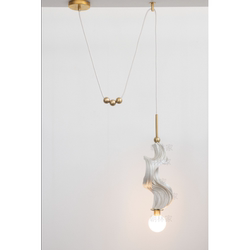 All-Copper Italian Minimalist Art Simple and Unique Resin Pattern Dressing Room Dining Room Bar Corridor Bedside Single Pendant Light