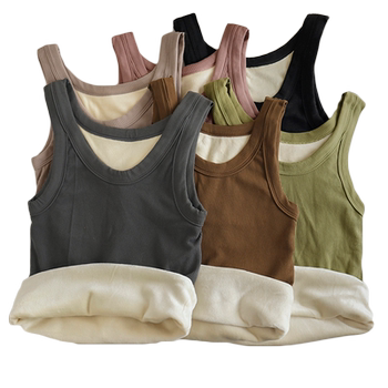 Winter women's solid color warm plus velvet thickening