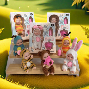 
Cute sleep palm mini rebirth doll with bottle little girl play house children's toy set box