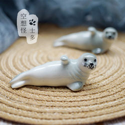 ins Japanese-Style Creative Animal Ceramic Ornaments, Cute Little Seals, Adorable Sea Lions, Chopstick Rests, Zakka, Japanese-Style Pen Holders
