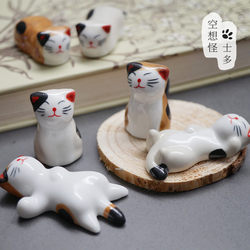 Japanese-Style Zakka Cute Cat Chopstick Rest and Pen Holder Decoration
