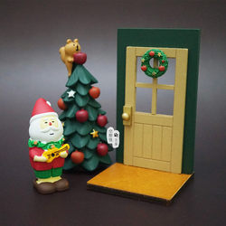 Zakka Japanese Christmas Wooden Door Ornaments Photography Background Props Dollhouse Micro Scene Decorations Decole