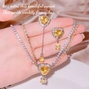 yellow diamond love heart-shaped pendant Latest Best Selling