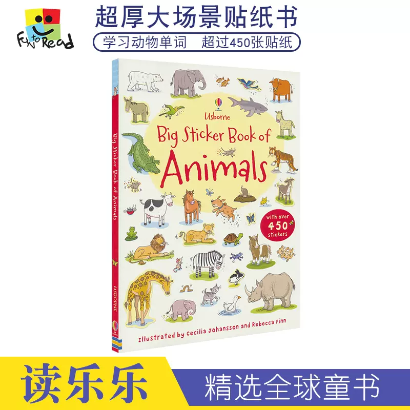 Usborne Big Sticker Book Of Animals 动物英语单词贴纸书幼儿启蒙故事绘本英文 Usborne Big Sticker Book Of Animals 动物英语单词贴纸书幼儿启蒙故事绘本英文