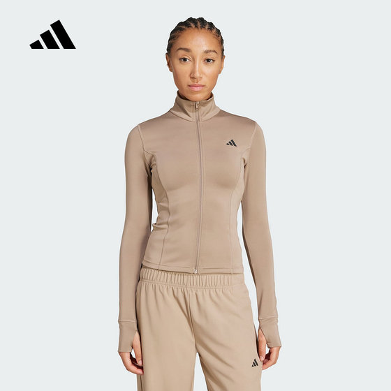 
adidas Adidas quick-drying half-high collar slim jacket 2025 autumn women's breeze knitted jacket JW2815