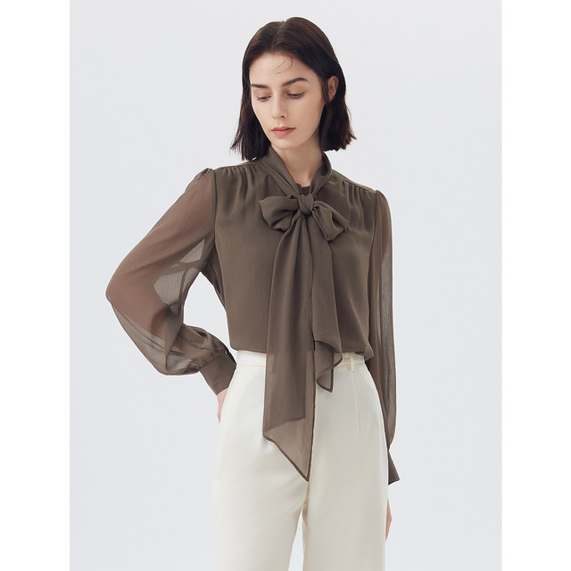 [Langzi Ole]Langzi POLO neck commuting outfit temperament design niche women's shirt top 2023 spring