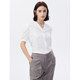 [Langzi Ole]Langzi French short-sleeved white shirt and shirt summer new style inner v-neck