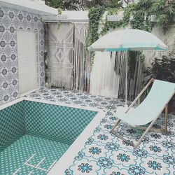 Trendy Instagram Moroccan Tiles 300 Tiktok Influencer Homestay Inn Floral Tiles Balcony Bathroom Non-Slip Small Floor Tiles