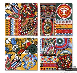 Indian Thangka Mosaic Small Flower Tiles 300 Retro Flower Tiles Antique Living Room Bathroom Wall Floor Tiles