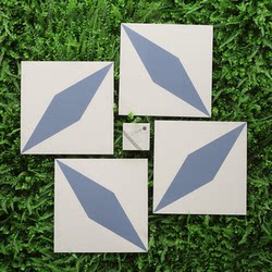 Nordic Small Floral Tiles in Blue, Unique 300mm Tiles for Restaurant Background, Bathroom Floor Tiles, Kitchen Wall Tiles, and Entrance Tiles