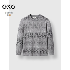 
GXG men's clothing round neck basic warm sweater full print commuter inner sweater 2024 winter products