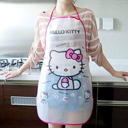 Cartoon Translucent Apron, Cooking Home Kitchen Apron, Anti-Fouling, Oil-Proof, Waterproof, New Half-Length Apron for Home Use