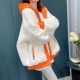 Large size women's autumn and winter 2024 new velvet thickened lamb wool sweatshirt for women's design and fashionable jacket