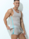 Men's Fitness Clothing Ultra-Thin Ice Silk Sexy Slightly See-Through Shorts Vest Running Summer Quick-Drying Sports Suit