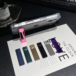 Adhesive One-Word Mobile Phone Holder Accessible Luxury Electroplating Adhesive Back Sticker Foldableing Ultra-Thin Fulcrum Patch Desktop Horizontal and Vertical Support Multi-Functional Handheld Mobile Phone Holder Portable Drama Brush Video Base Compact