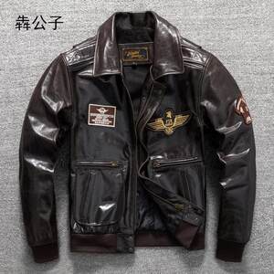 
Ben Gongzi high-end lapel leather jacket first-layer cowhide fashionable casual genuine leather jacket men's winter large size jacket