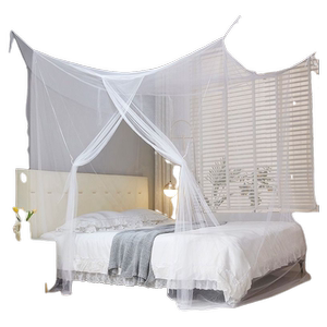 Old style mosquito net household double bed traditional rural 1.8 meters large bed bedroom 1.5m tie rope mesh anti-mosquito white