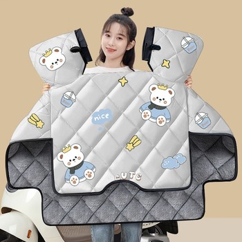 Electric vehicle windshield is plus velvet thickened battery motorcycle waterproof shoulder -resistant rain cover four seasons common new models
