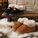 2025 new style bag-heeled cotton slippers for women, winter indoor home plus velvet, warm, non-slip cotton shoes, comfortable for men to wear outside