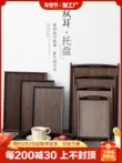 Cao cấp pallet tre gỗ hình chữ nhật hộ gia đình trà khay cốc cà phê đồ dùng đĩa ăn tối khách sạn khay lưu trữ gương đứng