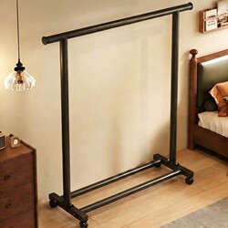 Simple Floor-Standing Clothes Drying Rack for Home Use, Foldable Clothes Rack for Bedroom, Coat Rack for Balcony, Indoor Movable Clothes Rod Rack