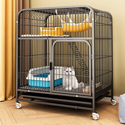 Cat Cage, Cat House, Indoor Large Free Space with Integrated Toilet, Cat Nest, Cat Villa, Large-Sized Villa