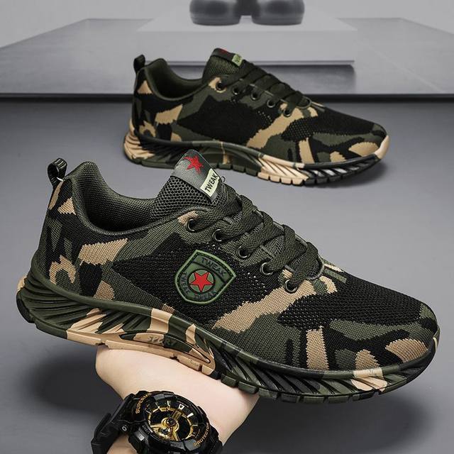 Camouflage shoes men's training shoes outdoor non-slip hiking shoes ...