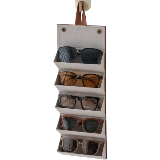 Sunglasses storage box Portable glasses sunglasses bag multi -folded eye hanging bag female placed shelves student desktop
