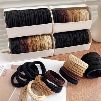 
Milk tea color seamless high elastic hair band
