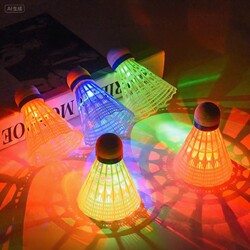 Luminous Badminton Balls, Windproof and Durable, for Outdoor Night Use, Fluorescent at Night, Durable, with Light, Goose Feather Balls, Nylon Plastic