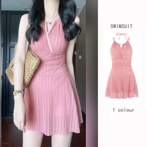 
Women's swimsuits and women's high-end 2025 new skirt style conservative and pure style Internet celebrity looks slim and covers belly and soaks in hot springs