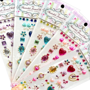 
Children's diamond sticker girl's eyebrows make-up three-dimensional love color crystal sticker gem pearl face butterfly