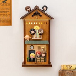 Artistic Niche Retro Miniature House Bedroom Cabinet Dollhouse Blind Box Landscaping Furniture Ornaments Lamp Stress-Relief Gift