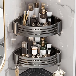 Bathroom Storage Rack Triangle Shelf No-Drill Wall-Mounted Toilet Washbasin Organizer