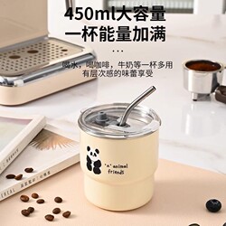 304 Stainless Steel Kidsren's Water Cup with Lid, Small Drinking Cup, Baby Anti-Fall Straw Cup, Learning Drinking Cup, Portable Coffee Cup