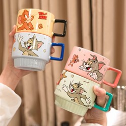 Tom and Jerry Mug, Cute Ceramic Cup, High-Value Gift for Female Friends, Girlfriend, or a High-End Birthday Present
