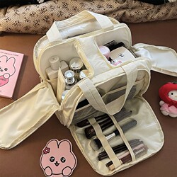 Cosmetic Bag for Women, Large Capacity, Portable Travel Toiletry Bag, Partitioned Storage, Extra Large Storage Bag, Waterproof Handbag