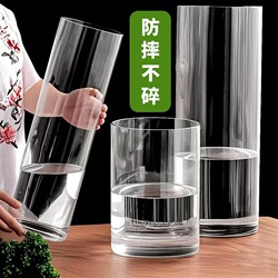 Acrylic Shatterproof Vase for Hydroponics, Flower Arrangement, Lucky Bamboo, Transparent Decoration for Living Room, Small Glass Floor-Standing Monstera