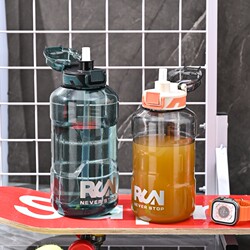 Sports Water Cup, Fitness Plastic Cup, Portable Pop-Up Lid Direct Drinking Cup, Space Shaker Cup, Straw Water Bottle, Leak-Proof