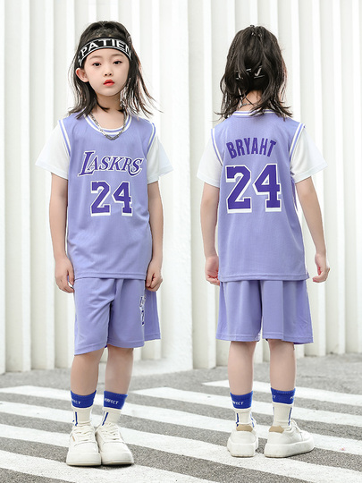 Maillot Basketball Enfant Garçon Fille - Ensemble T-shirt Jersey Et Shorts à Cordon Pour Entraînement