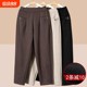 Mom's pants, spring and autumn harem pants, middle-aged and elderly women's pants, velvet thickened straight pants, grandma pants, winter black