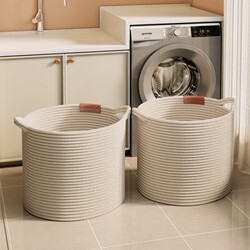 Stylish Woven Laundry Basket for Home Use, Next to the Washing Machine, for Storing Clothes in the Bedroom or Bathroom