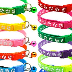 Pet Cat and Dog Paw Print Collar Decorations, Neck Rings, Small Dog Accessories, Patch Bell Collars