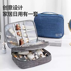 Cosmetic Bag with Large Capacity and Multiple Compartments for Girls, Travel Toiletries, Skincare Products, Makeup Brush Storage Bag